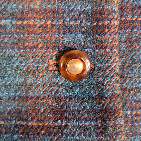 Vintage Pendleton 100% Virgin Wool Blue & Brown Tartan Plaid Women Size 8 Blazer - Picture 6 of 10